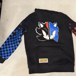 Sonic the Hedgehog Black and Blue Kids Hoodie